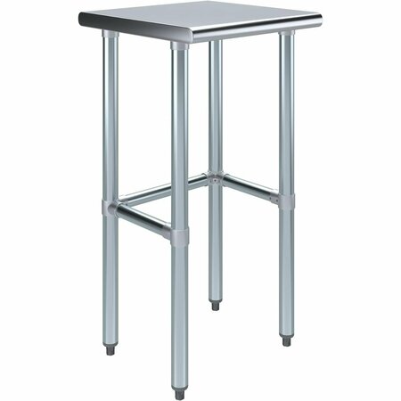 AMGOOD 18 in. x 18 in. Open Base Stainless Steel Metal Table WT-1818-RCB-Z